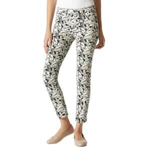 J‎ Brand 29 Capri Pants Grey Mini Floral Print Sugar Cane Chic Casual